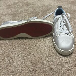 White satin silk men’s Christian louboutin size  12 and 45
